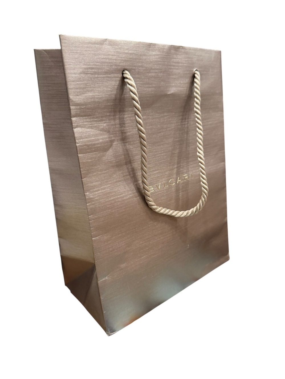 Bulgari Metallic Beige Rope-Handle Gift Tote